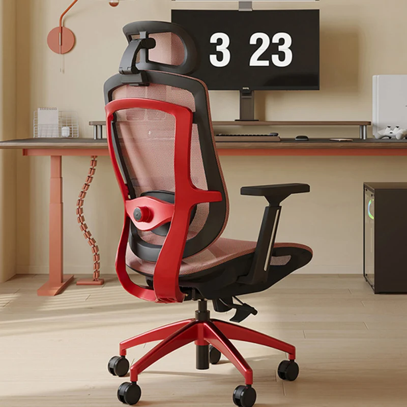Modern Simplicity Curved Trapezoidal Comfortable Mesh Sponge Metal Desk Chair Armrest Headrest Reclining For Home Office