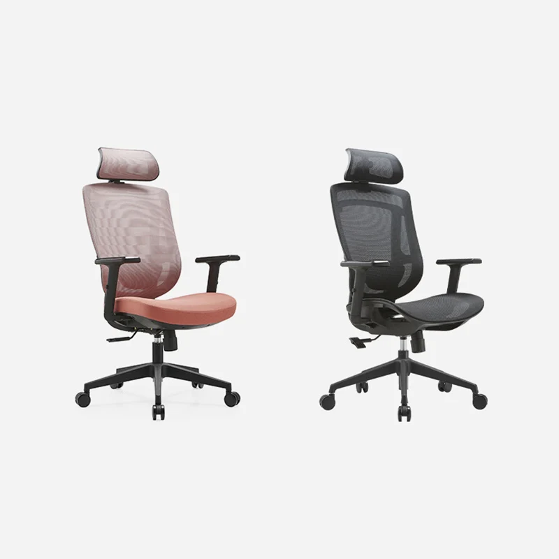 Modern Simplicity Curved Trapezoidal Comfortable Mesh Sponge Metal Desk Chair Armrest Headrest Reclining For Home Office