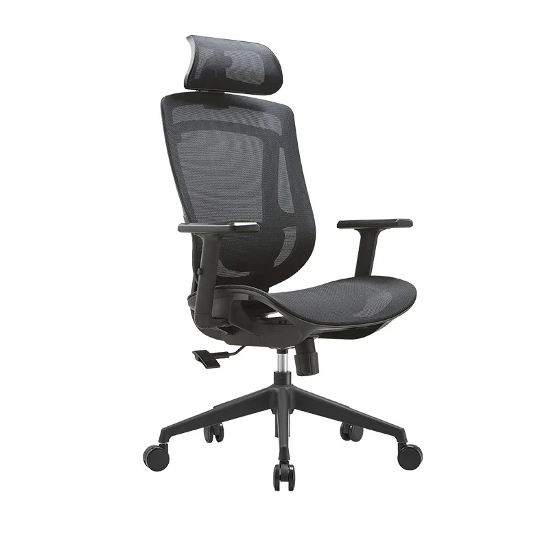 Modern Simplicity Curved Trapezoidal Comfortable Mesh Sponge Metal Desk Chair Armrest Headrest Reclining For Home Office