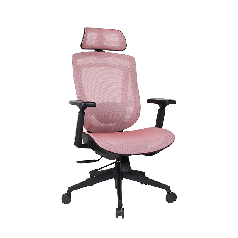 Modern Simplicity Curved Trapezoidal Comfortable Mesh Sponge Metal Desk Chair Armrest Headrest Reclining For Home Office