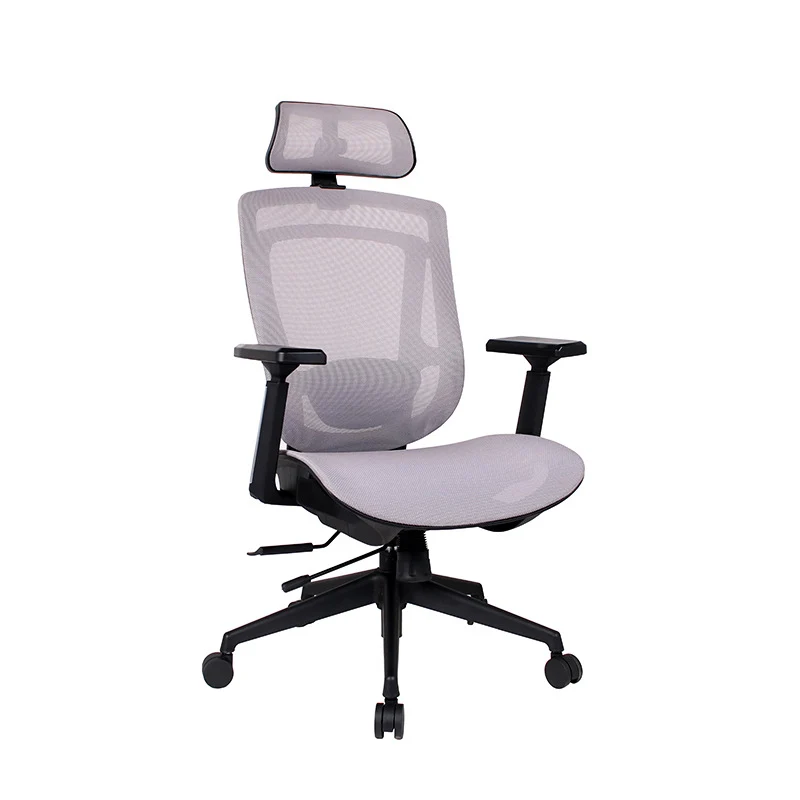 Modern Simplicity Curved Trapezoidal Comfortable Mesh Sponge Metal Desk Chair Armrest Headrest Reclining For Home Office