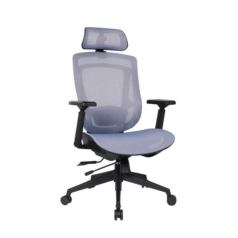 Modern Simplicity Curved Trapezoidal Comfortable Mesh Sponge Metal Desk Chair Armrest Headrest Reclining For Home Office