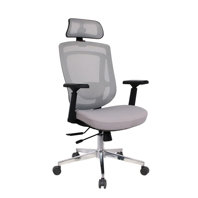 Modern Simplicity Curved Trapezoidal Comfortable Mesh Sponge Metal Desk Chair Armrest Headrest Reclining For Home Office