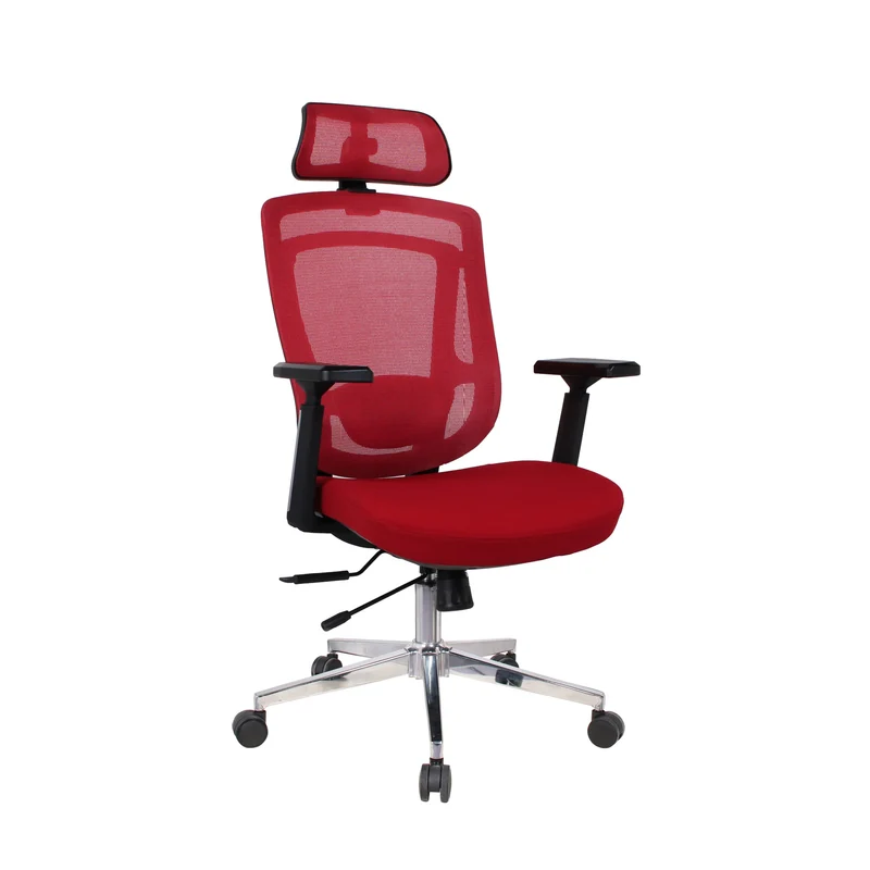 Modern Simplicity Curved Trapezoidal Comfortable Mesh Sponge Metal Desk Chair Armrest Headrest Reclining For Home Office