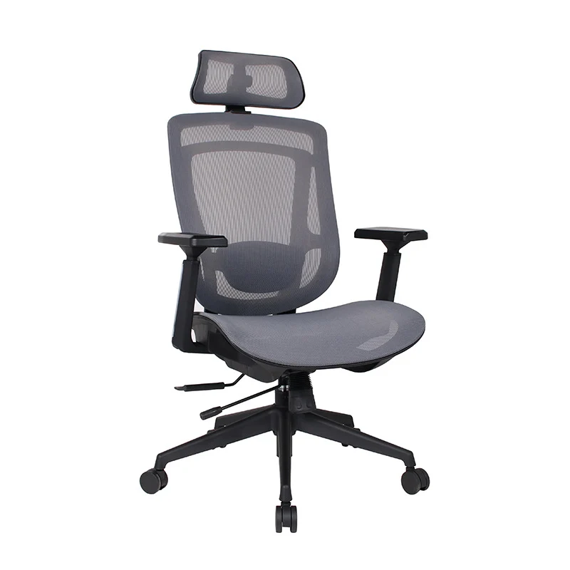 Modern Simplicity Curved Trapezoidal Comfortable Mesh Sponge Metal Desk Chair Armrest Headrest Reclining For Home Office
