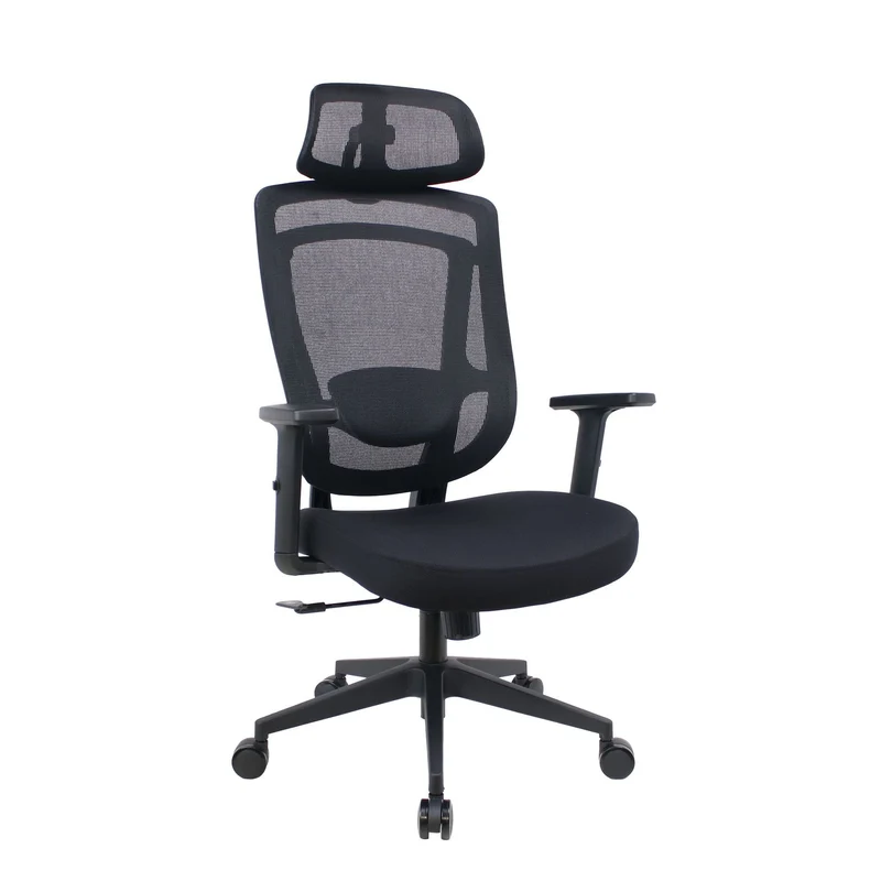 Modern Simplicity Curved Trapezoidal Comfortable Mesh Sponge Metal Desk Chair Armrest Headrest Reclining For Home Office