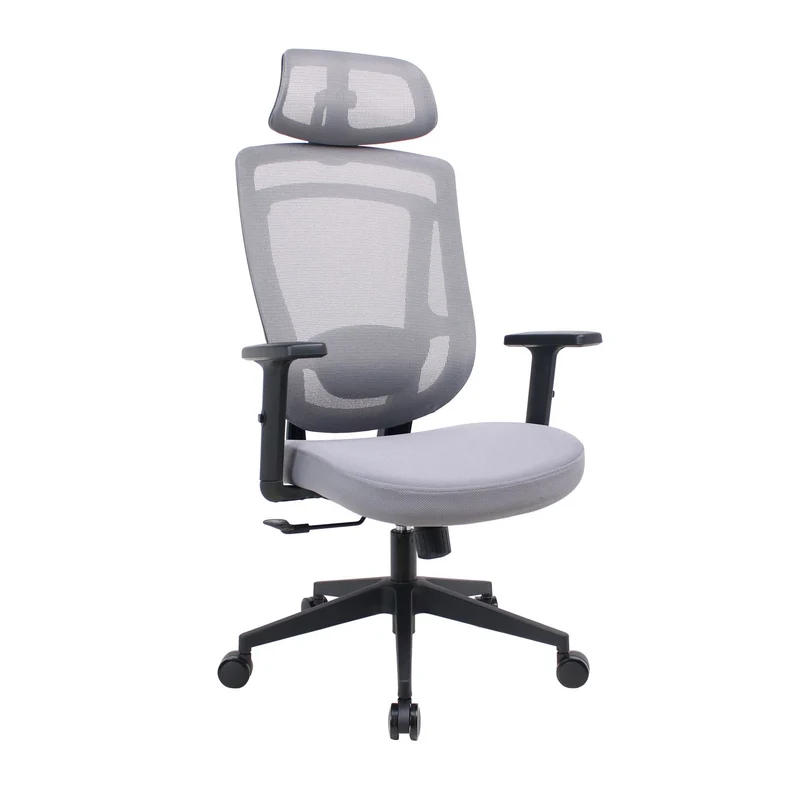 Modern Simplicity Curved Trapezoidal Comfortable Mesh Sponge Metal Desk Chair Armrest Headrest Reclining For Home Office