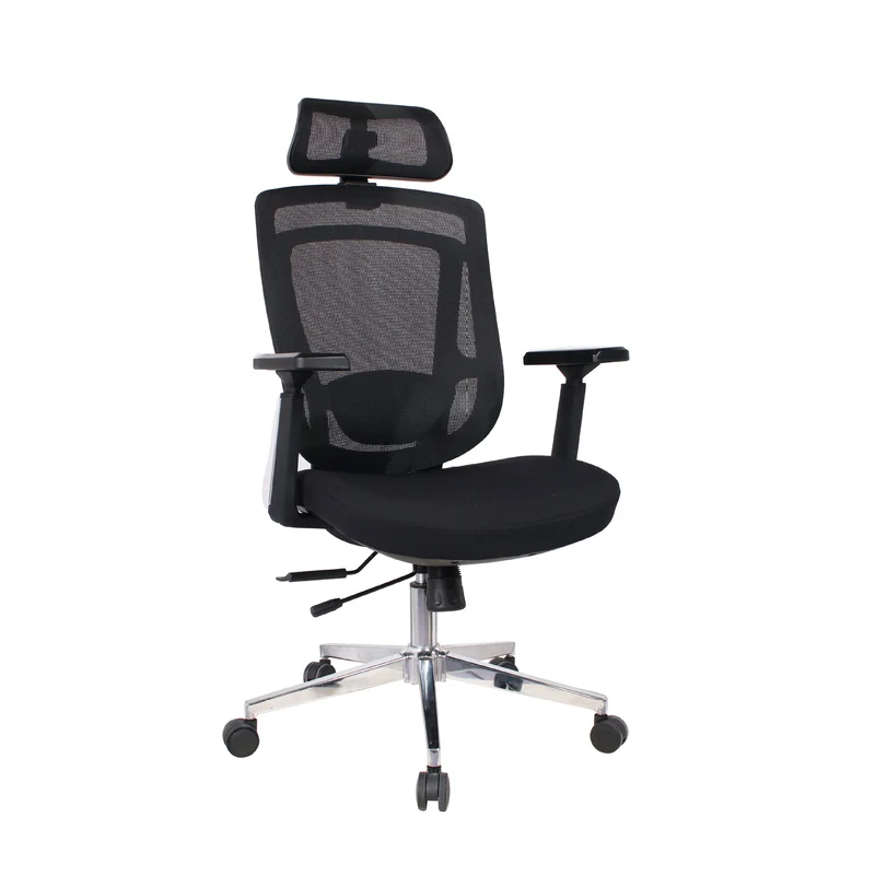 Modern Simplicity Curved Trapezoidal Comfortable Mesh Sponge Metal Desk Chair Armrest Headrest Reclining For Home Office