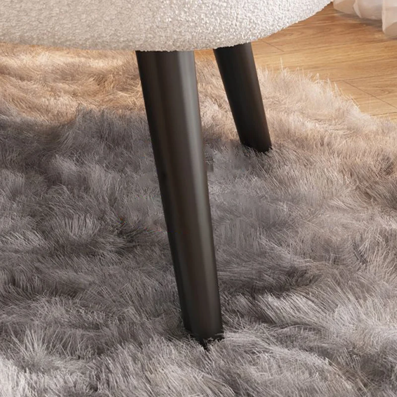 Modern Simplicity Curved Semicircle Sherpa Fabric Carbon Steel Accent Chair Backrest For Living Room