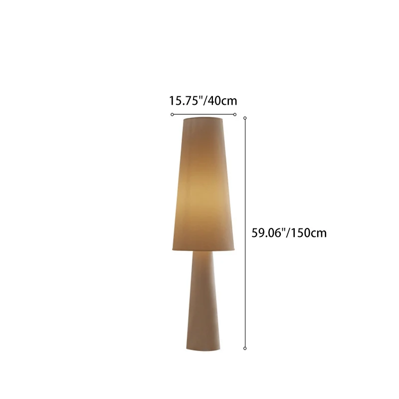 Contemporary Scandinavian Cylinder Iron Fabric 1-Light Standing Floor Lamp For Living Room
