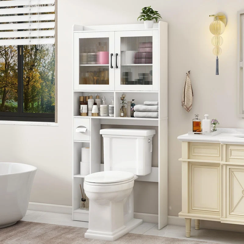 Over The Toilet Storage Cabinet Farmhouse Storage Rack for Restroom