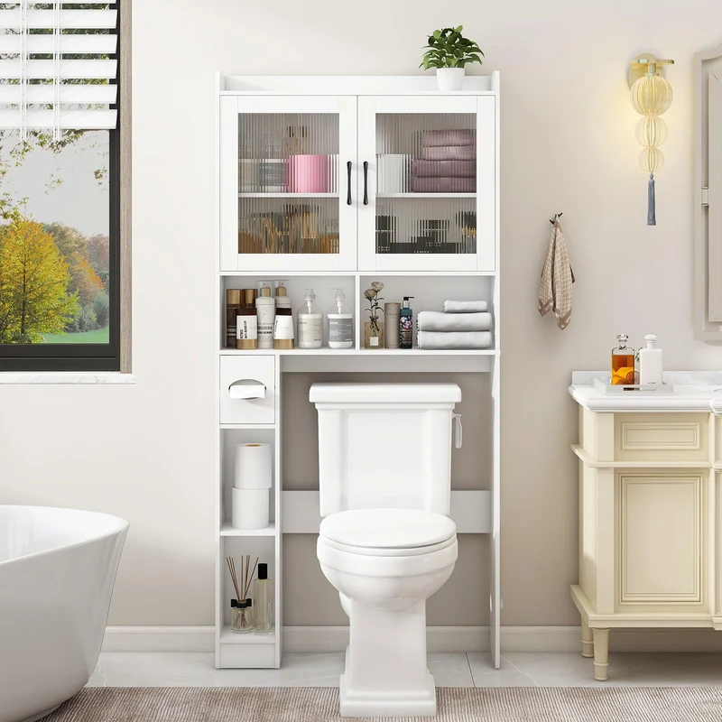 Over The Toilet Storage Cabinet Farmhouse Storage Rack for Restroom
