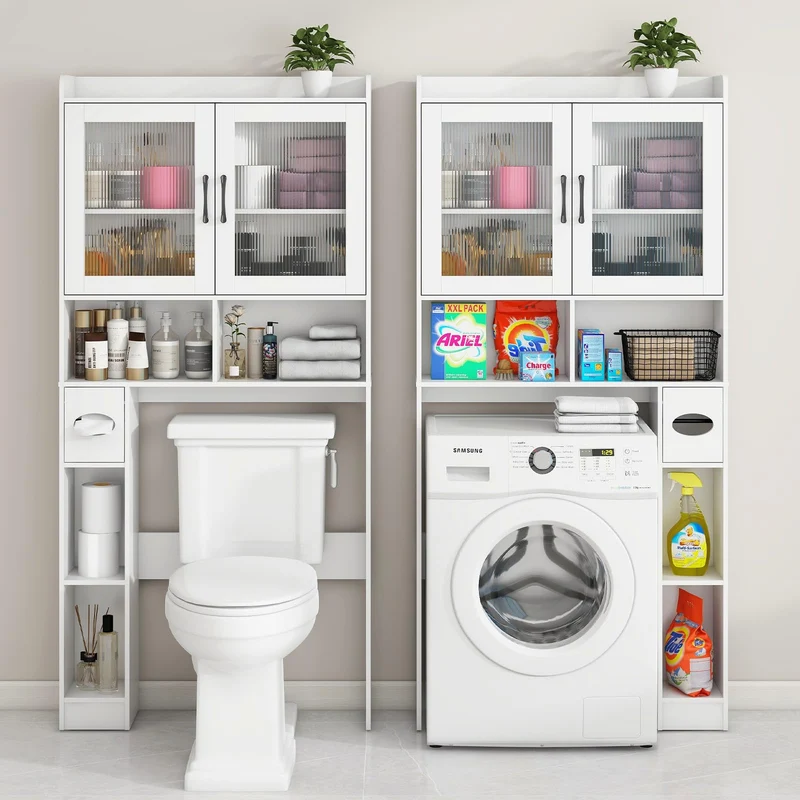 Over The Toilet Storage Cabinet Farmhouse Storage Rack for Restroom