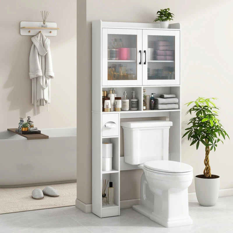 Over The Toilet Storage Cabinet Farmhouse Storage Rack for Restroom
