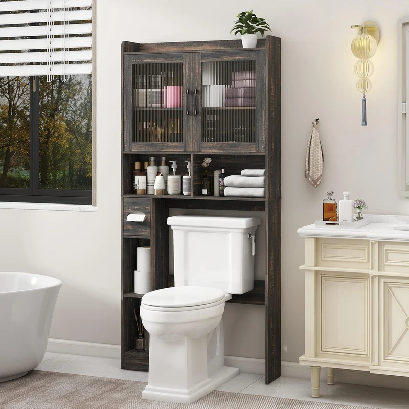 Over The Toilet Storage Cabinet Farmhouse Storage Rack for Restroom