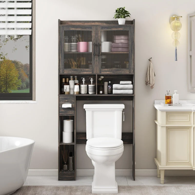 Over The Toilet Storage Cabinet Farmhouse Storage Rack for Restroom