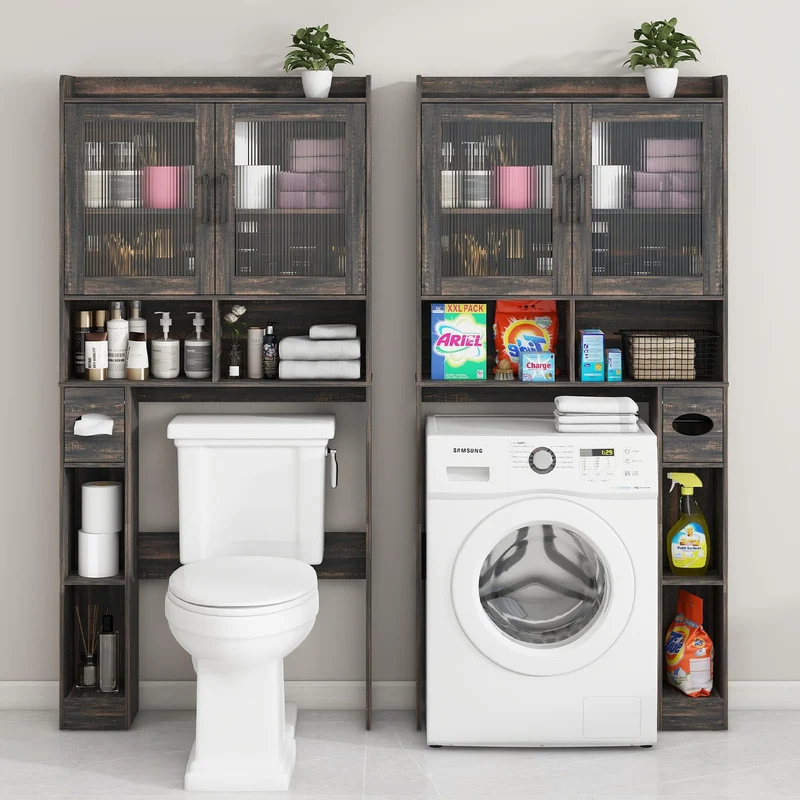 Over The Toilet Storage Cabinet Farmhouse Storage Rack for Restroom