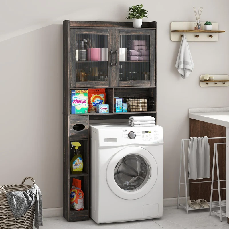Over The Toilet Storage Cabinet Farmhouse Storage Rack for Restroom