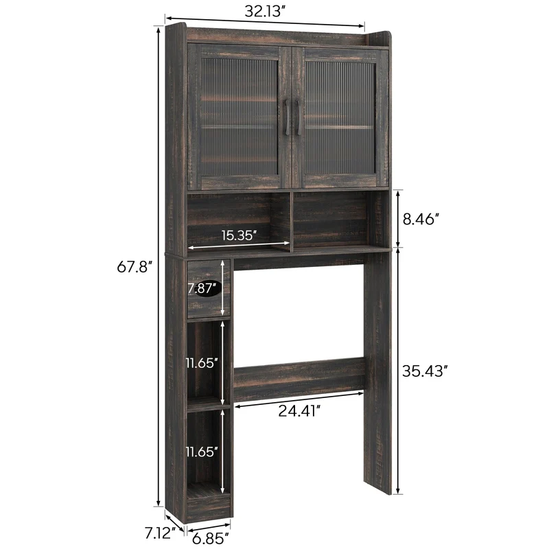 Over The Toilet Storage Cabinet Farmhouse Storage Rack for Restroom