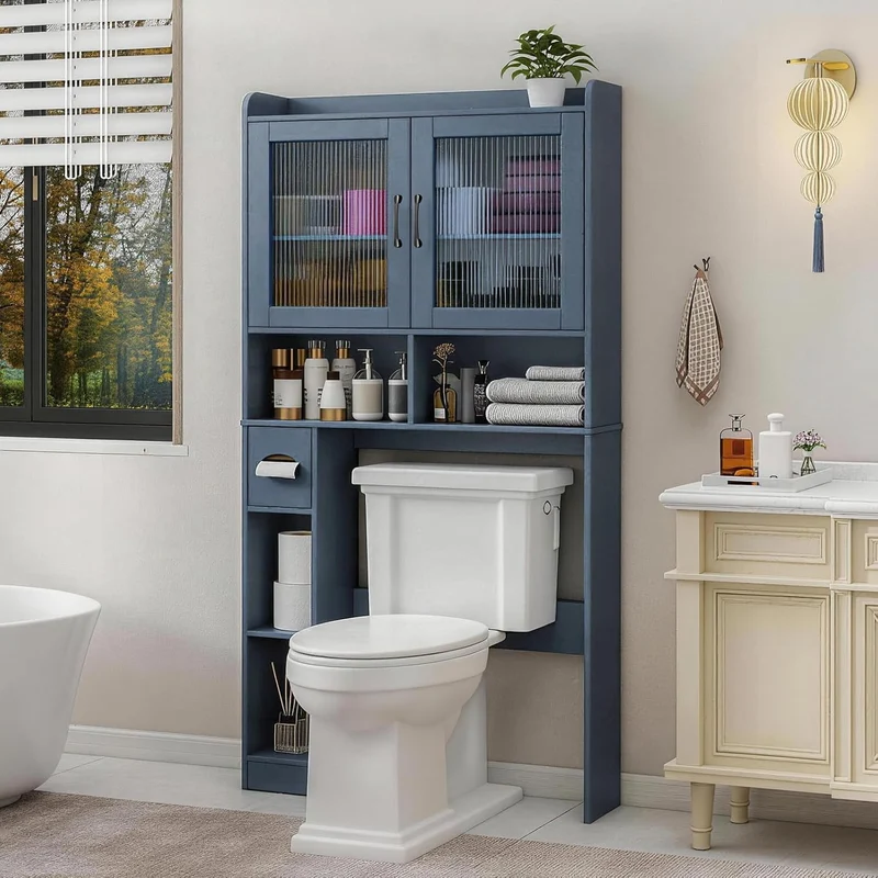 Over The Toilet Storage Cabinet Farmhouse Storage Rack for Restroom
