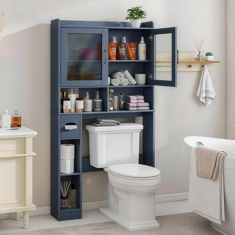 Over The Toilet Storage Cabinet Farmhouse Storage Rack for Restroom