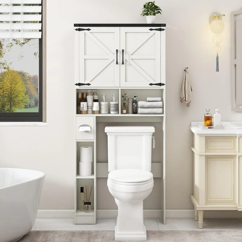 Over The Toilet Storage Cabinet Farmhouse Storage Rack for Restroom