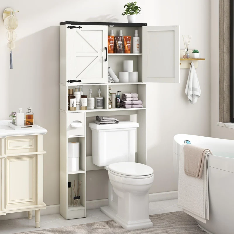 Over The Toilet Storage Cabinet Farmhouse Storage Rack for Restroom