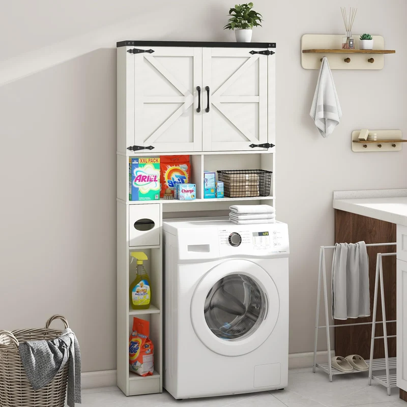 Over The Toilet Storage Cabinet Farmhouse Storage Rack for Restroom