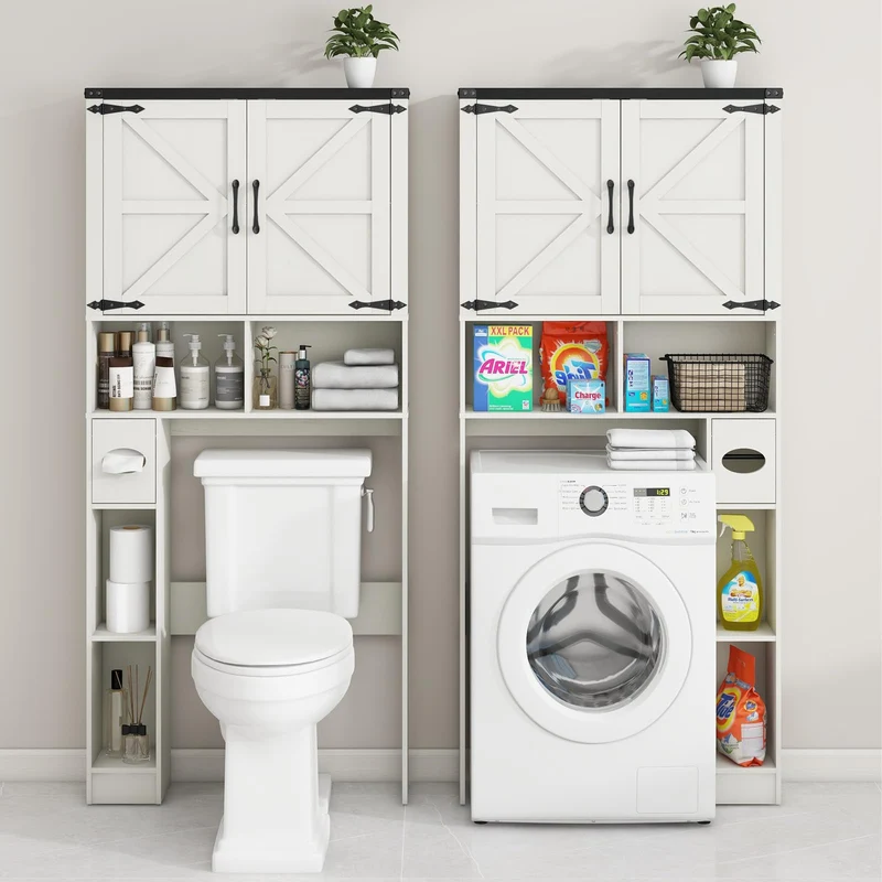 Over The Toilet Storage Cabinet Farmhouse Storage Rack for Restroom