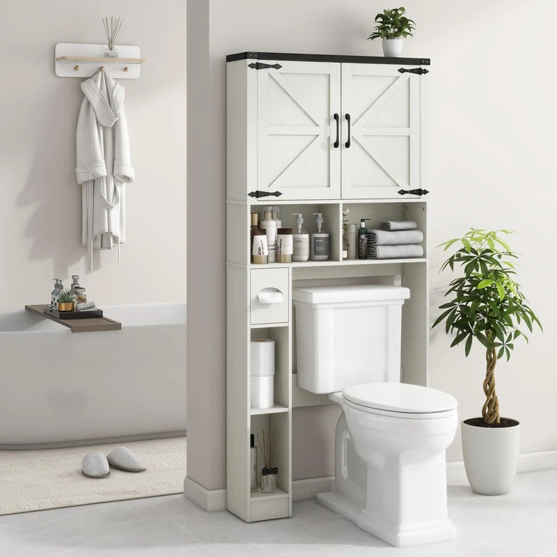 Over The Toilet Storage Cabinet Farmhouse Storage Rack for Restroom