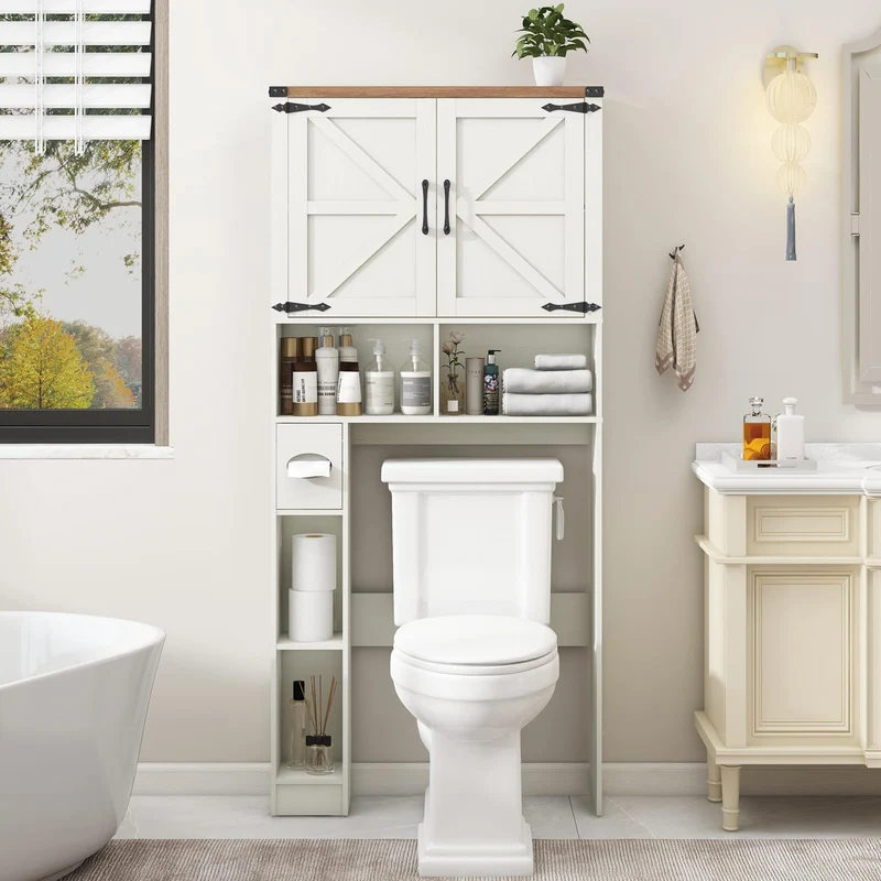 Over The Toilet Storage Cabinet Farmhouse Storage Rack for Restroom