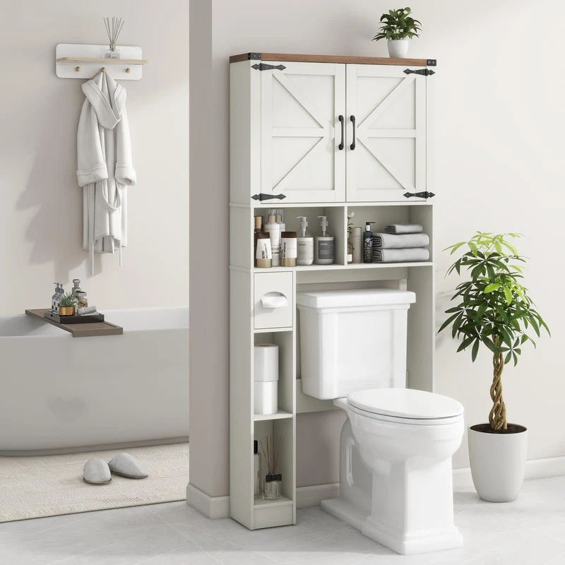 Over The Toilet Storage Cabinet Farmhouse Storage Rack for Restroom