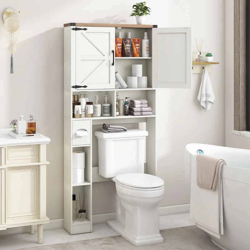 Over The Toilet Storage Cabinet Farmhouse Storage Rack for Restroom