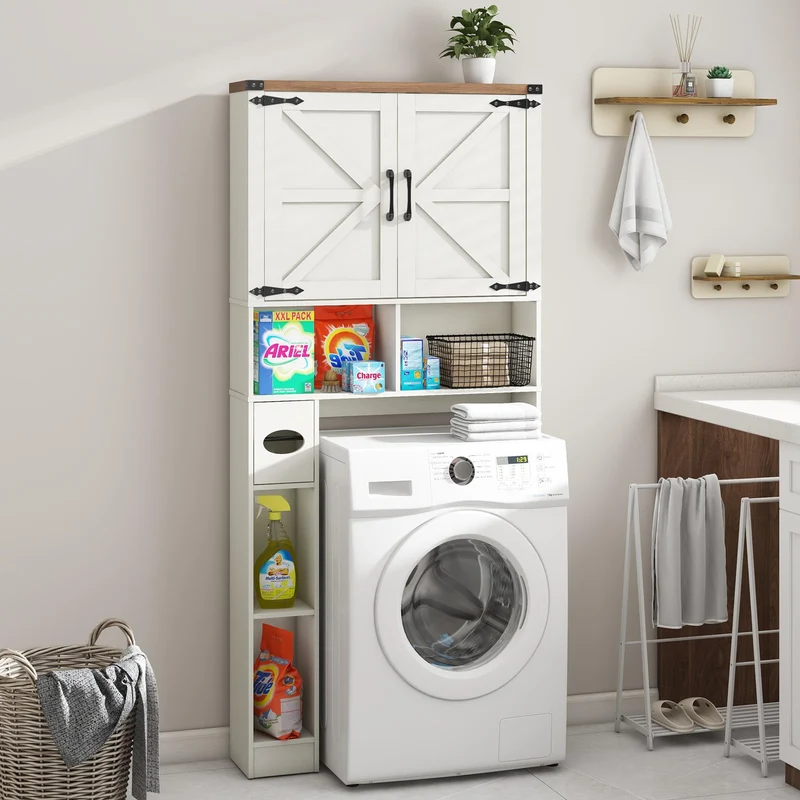 Over The Toilet Storage Cabinet Farmhouse Storage Rack for Restroom