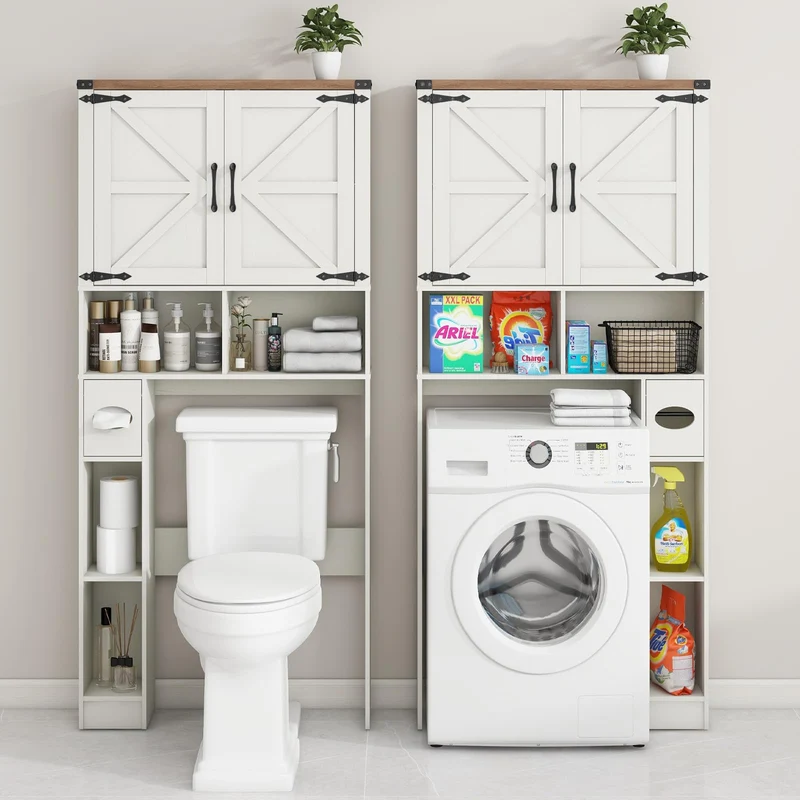 Over The Toilet Storage Cabinet Farmhouse Storage Rack for Restroom