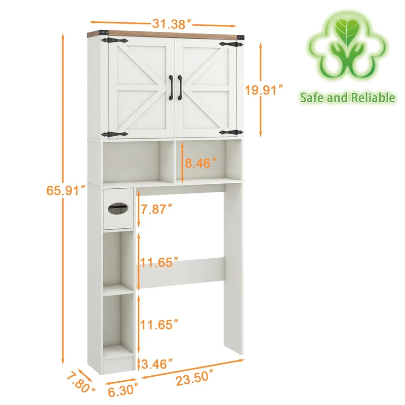 Over The Toilet Storage Cabinet Farmhouse Storage Rack for Restroom