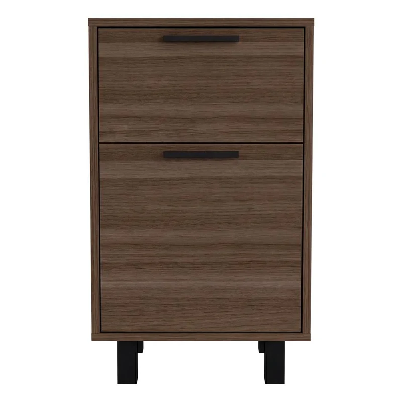 Mesa de Noche Secret, Avellana, con una Puerta y Cajón Secreto