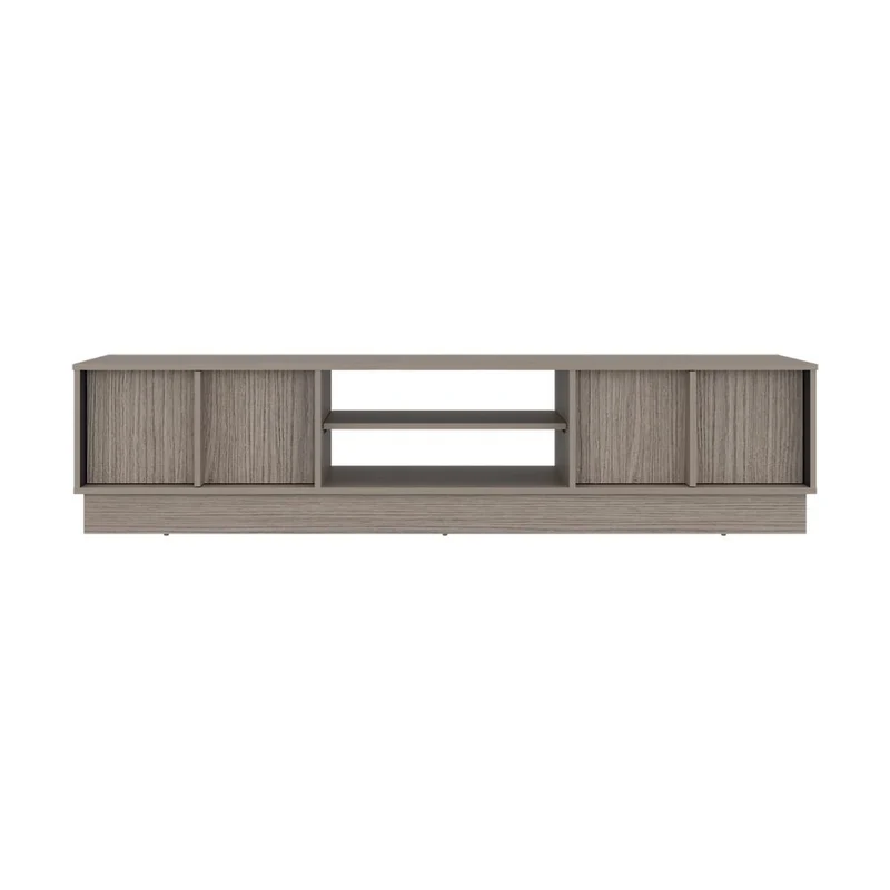 Mesa para TV Caobe, Positano y Wengue, para Televisor de hasta 75 Pulgadas con Cuatro Puertas