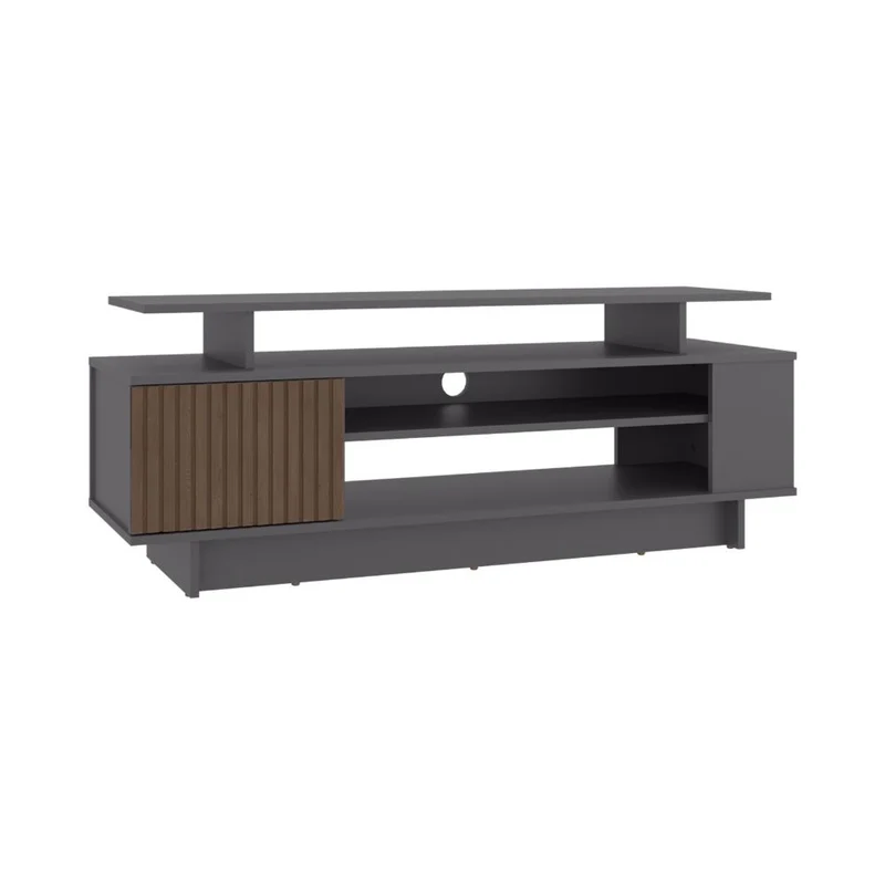 Mesa de TV Bowie, Plata Oscuro y Ocaso, para Televisor hasta 55 Pulgadas
