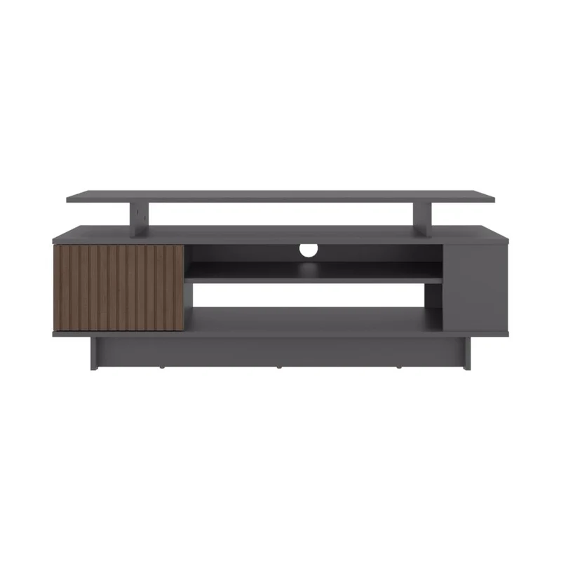Mesa de TV Bowie, Plata Oscuro y Ocaso, para Televisor hasta 55 Pulgadas