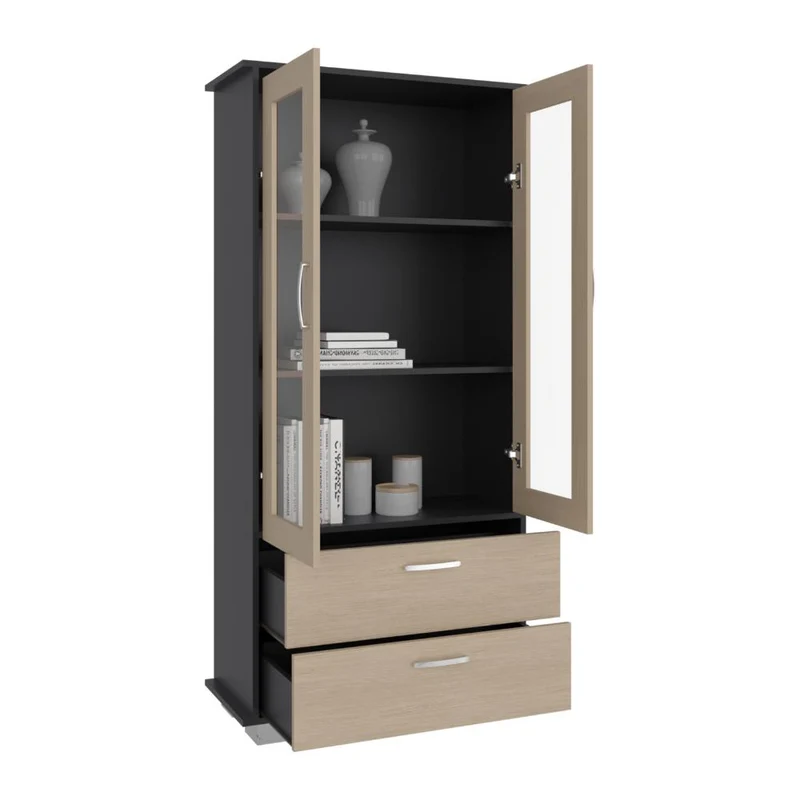 Vitrina Clasic, Wengue y Cartagena, con Dos Cajones ZF