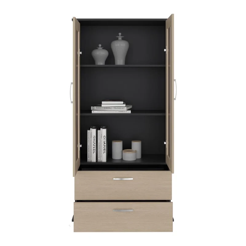 Vitrina Clasic, Wengue y Cartagena, con Dos Cajones ZF