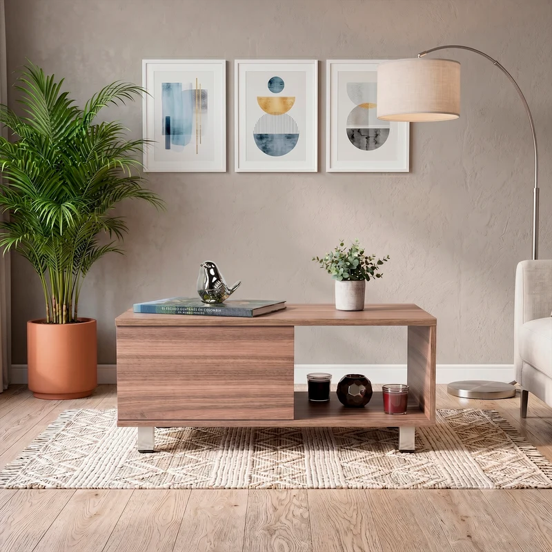Mesa de Centro Toren, Avellana, con un Entrepaño ZF