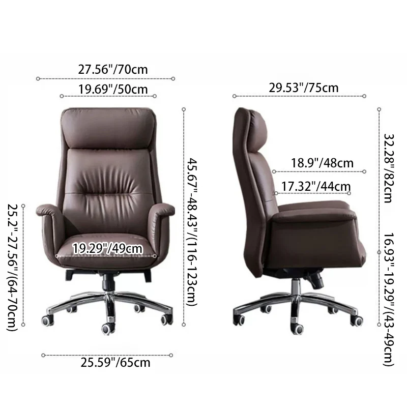 Modern Minimalist Faux Leather Aluminum Alloy Cotton Rectangular Desk Chair Armrest Headrest Reclining For Home Office