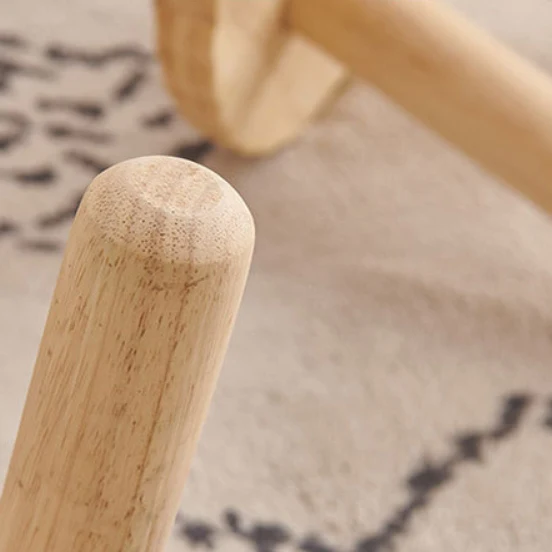 Contemporary Creative Biscuit Rubberwood Round Kids Low Stool For Living Room