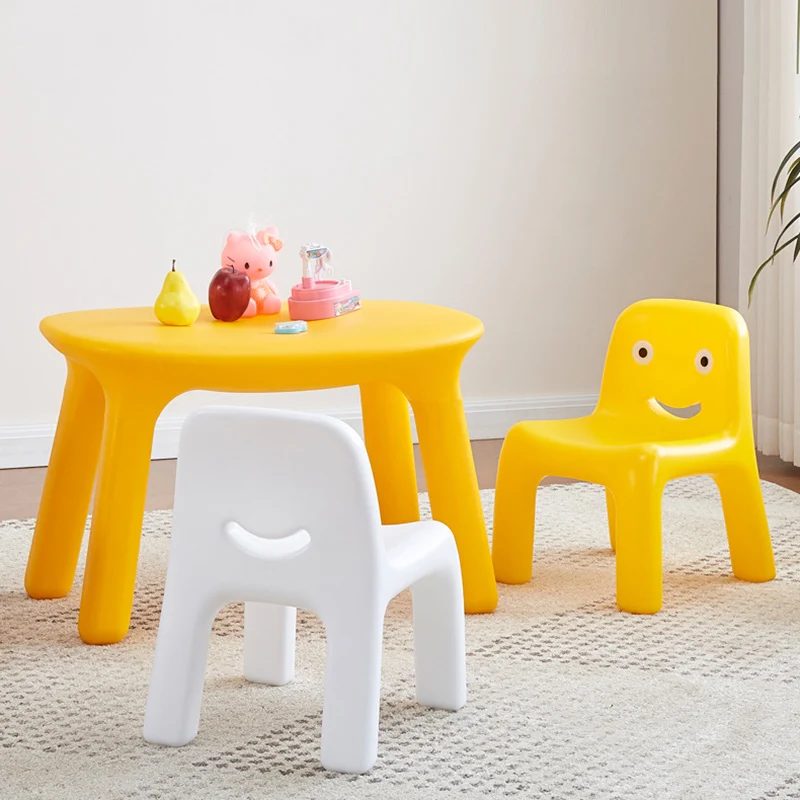 Contemporary Scandinavian Kids Smile Square PE Low Chair Backrest Armless For Living Room