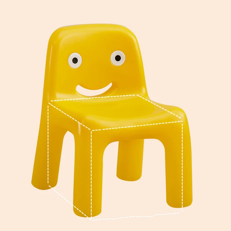 Contemporary Scandinavian Kids Smile Square PE Low Chair Backrest Armless For Living Room