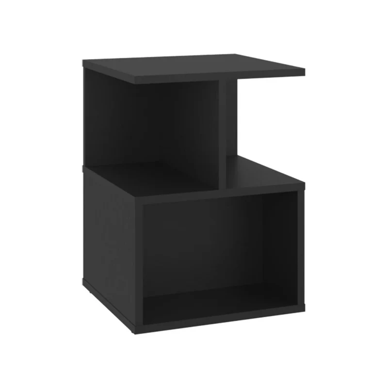 Mesa de Noche Ocaso, Wengue, Con variedad de entrepaños para ubicar objetos, diseño moderno ZF
