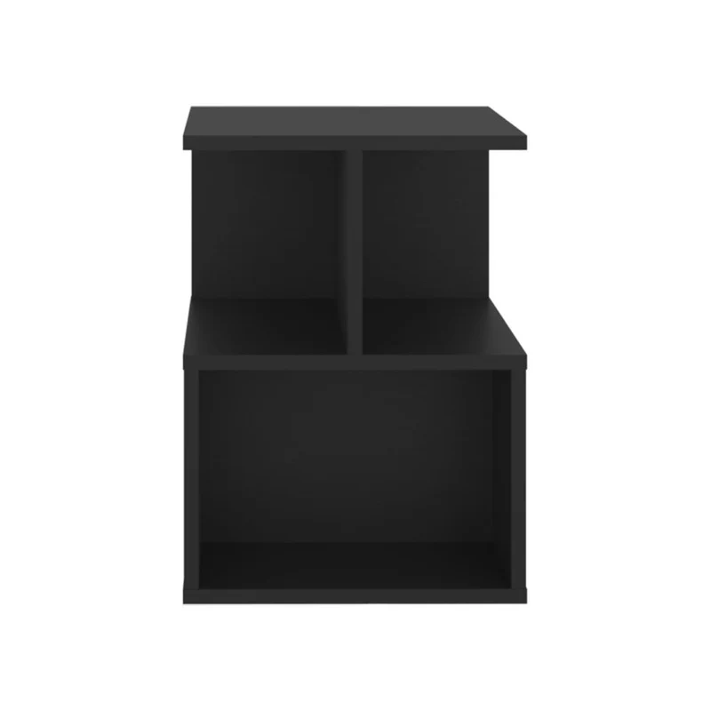 Mesa de Noche Ocaso, Wengue, Con variedad de entrepaños para ubicar objetos, diseño moderno ZF