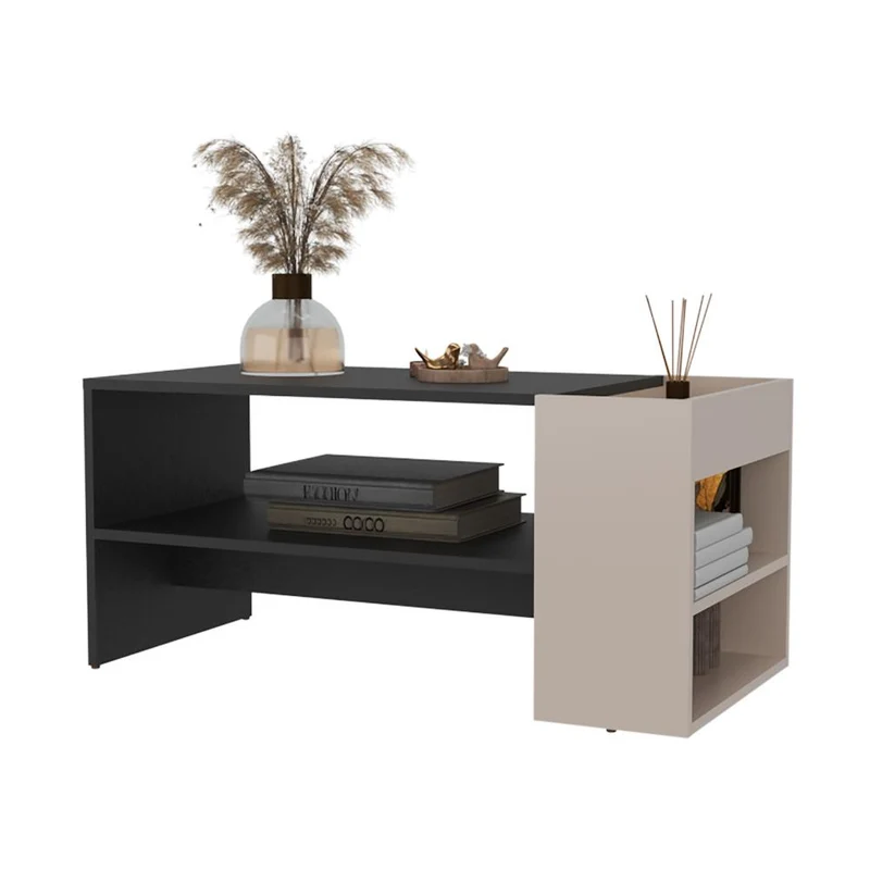 Mesa de Centro Larga Adel, Capri y Wengue, con Amplio Espacio para Decoración ZF
